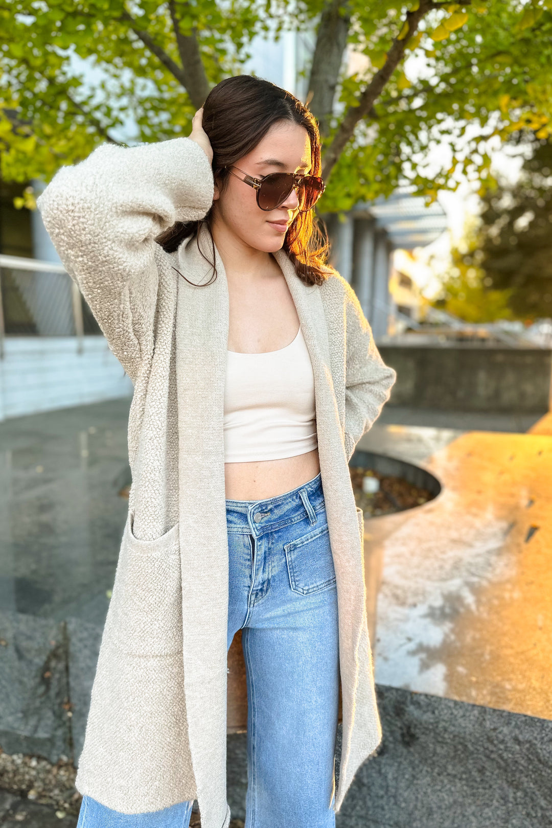 The Snuggle is Real Natural Long Cardigan