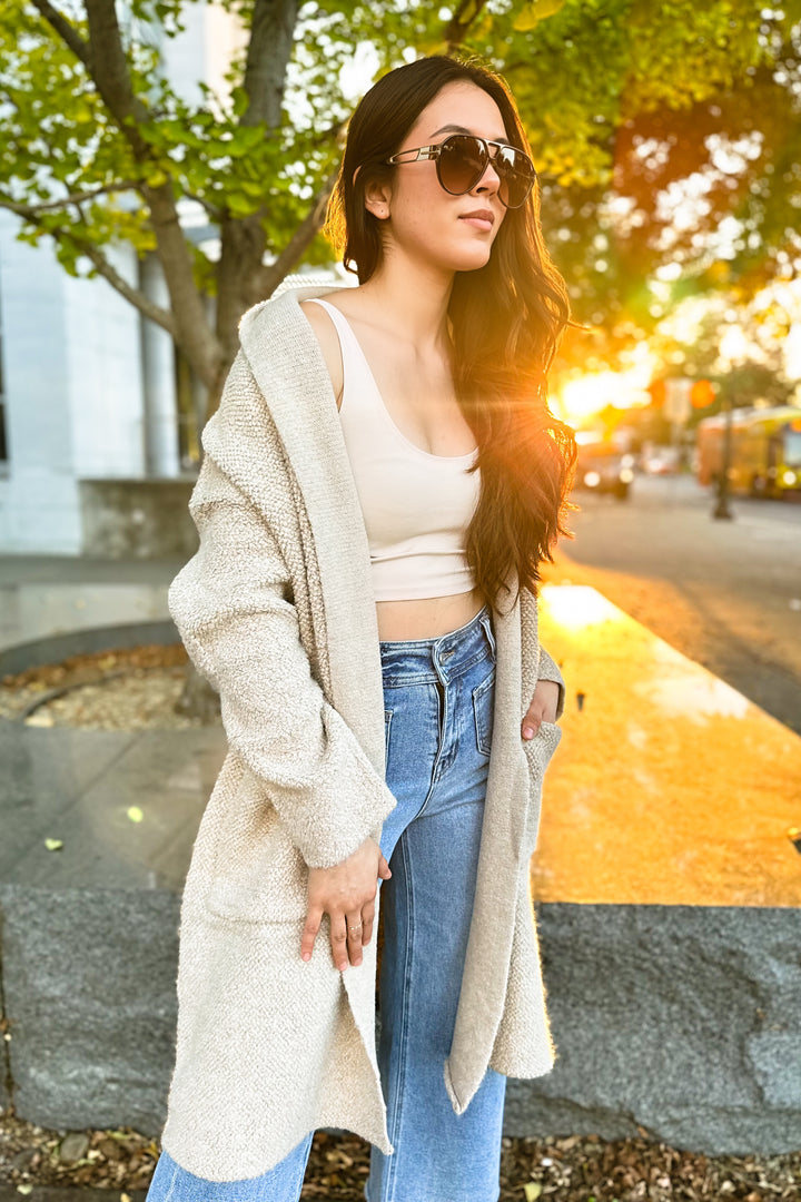 The Snuggle is Real Natural Long Cardigan