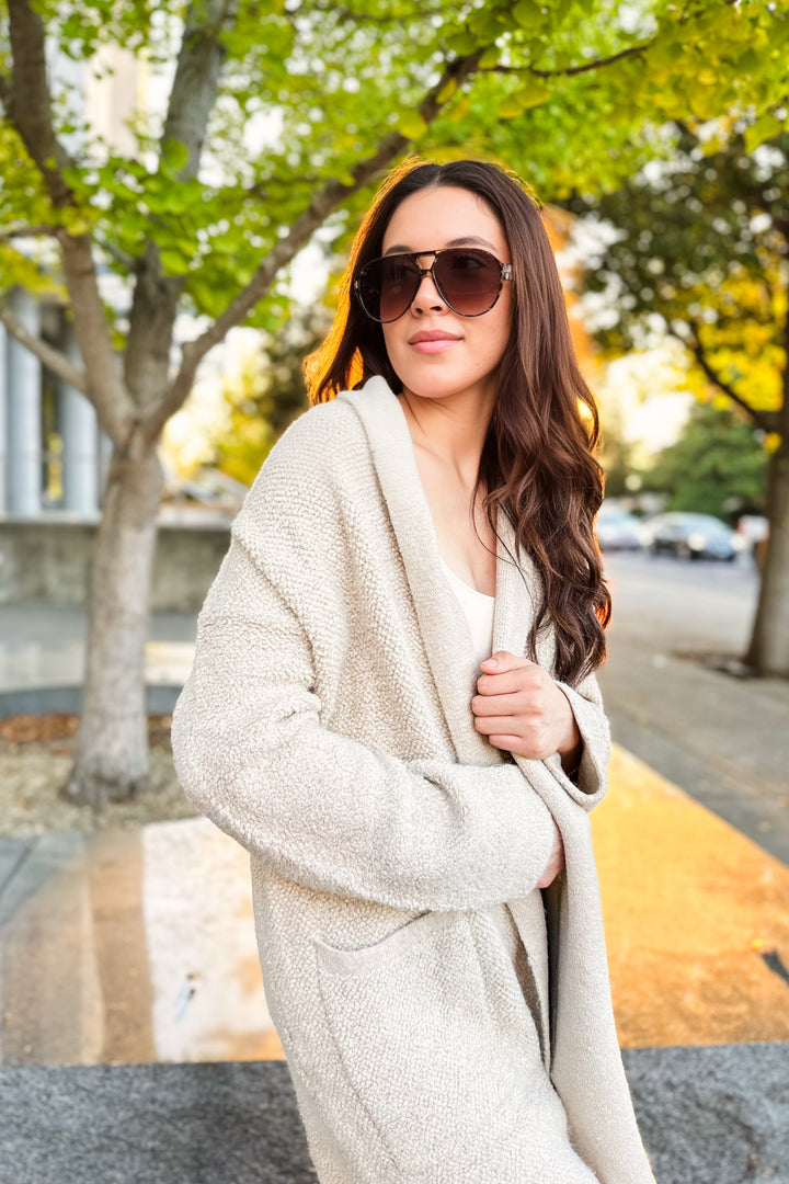 The Snuggle is Real Natural Long Cardigan