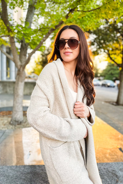 The Snuggle is Real Natural Long Cardigan