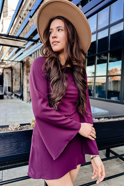 The Belle du Jour Wine Mini Dress