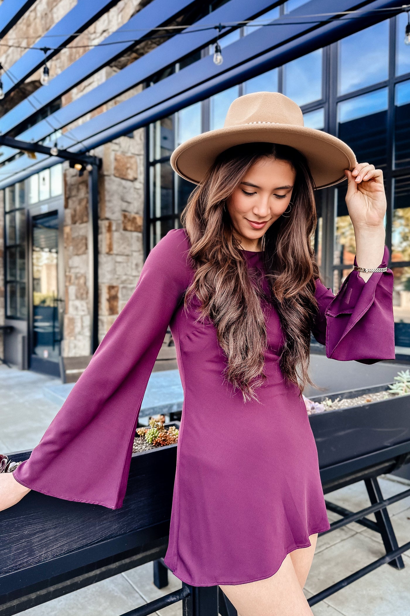 The Belle du Jour Wine Mini Dress