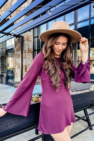 The Belle du Jour Wine Mini Dress