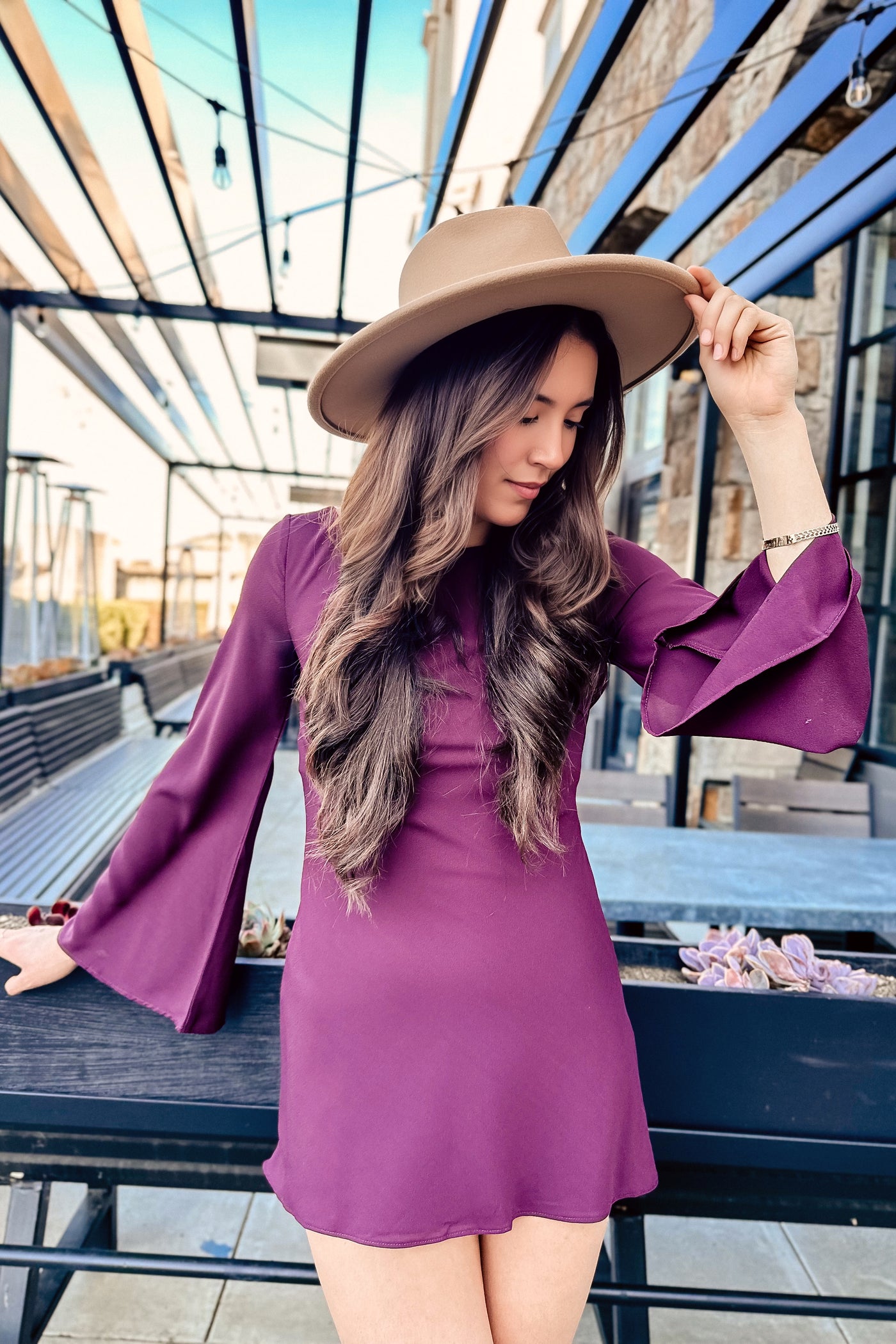 The Belle du Jour Wine Mini Dress