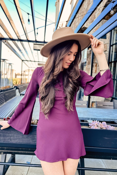 The Belle du Jour Wine Mini Dress