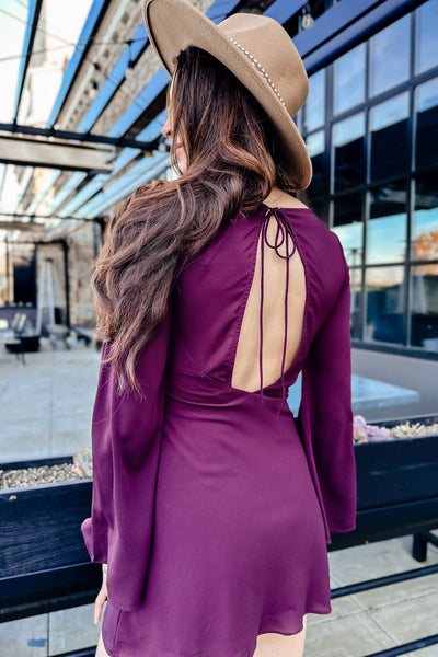 The Belle du Jour Wine Mini Dress