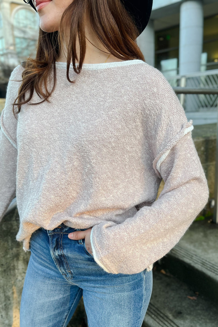 The Inside Out Oatmeal Loose Fit Sweater