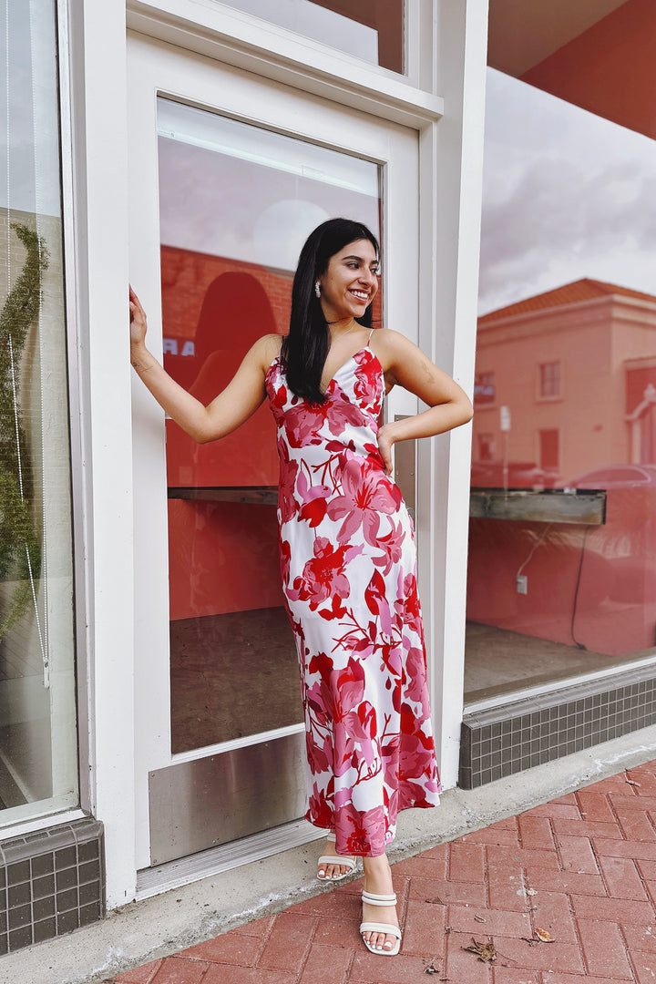 The Spring Melody Pink Floral Print Maxi Dress