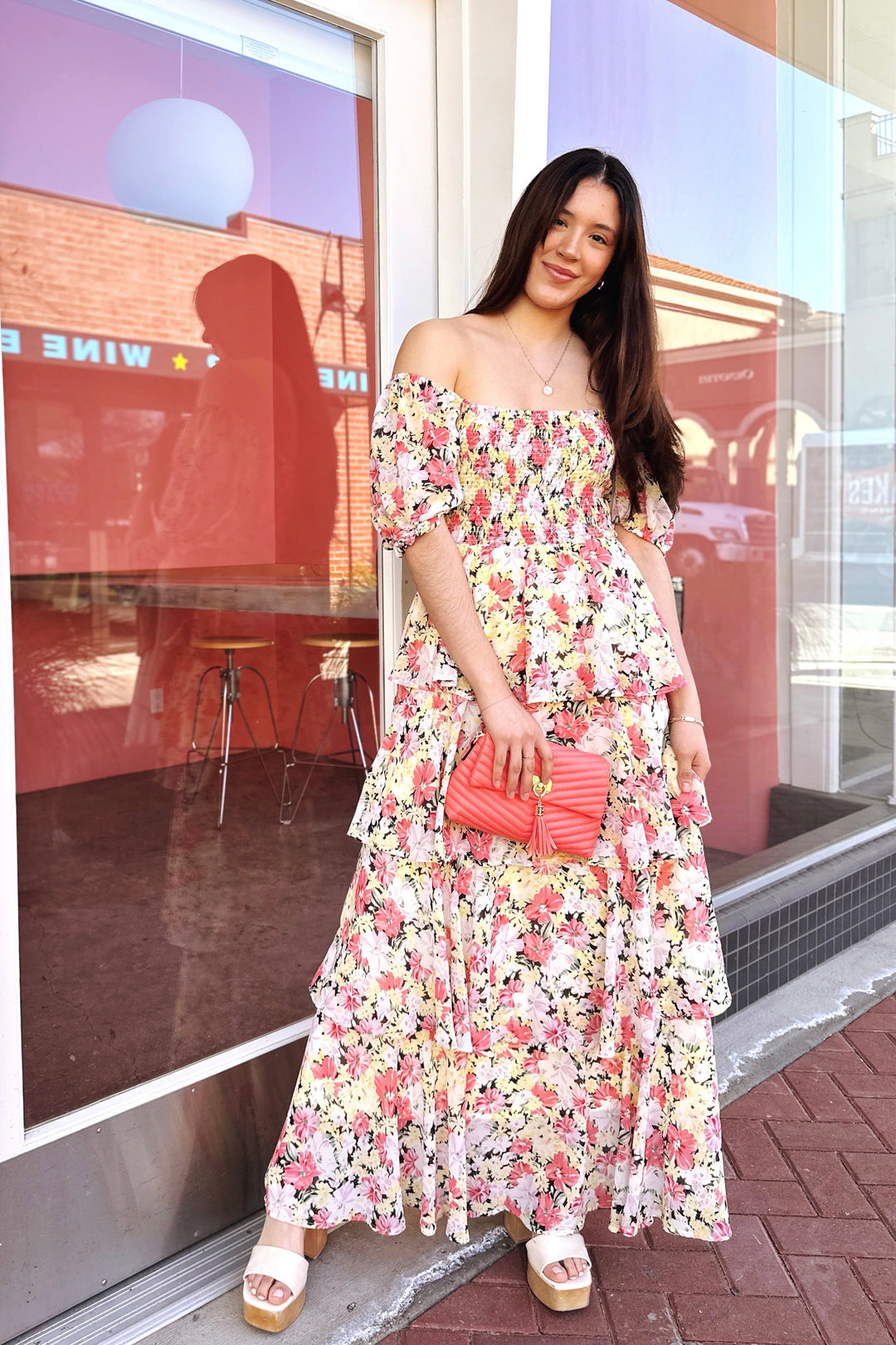 The Spring Waltz Floral Print Tiered Maxi Dress