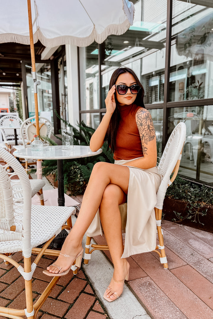 The Turning Heads Mock Knit Bodysuit