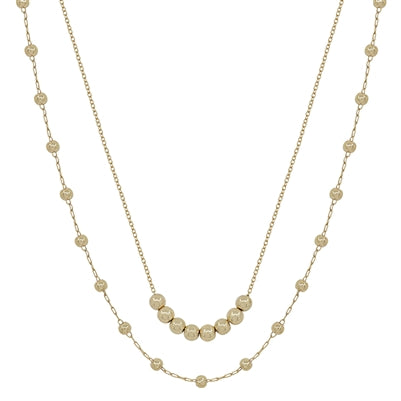 The Beaded Pendant Double Layer Necklace