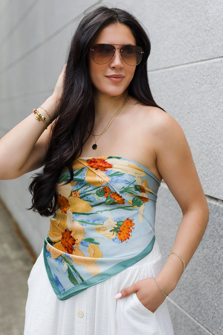 The Thistledown Print Faux Silk Scarf