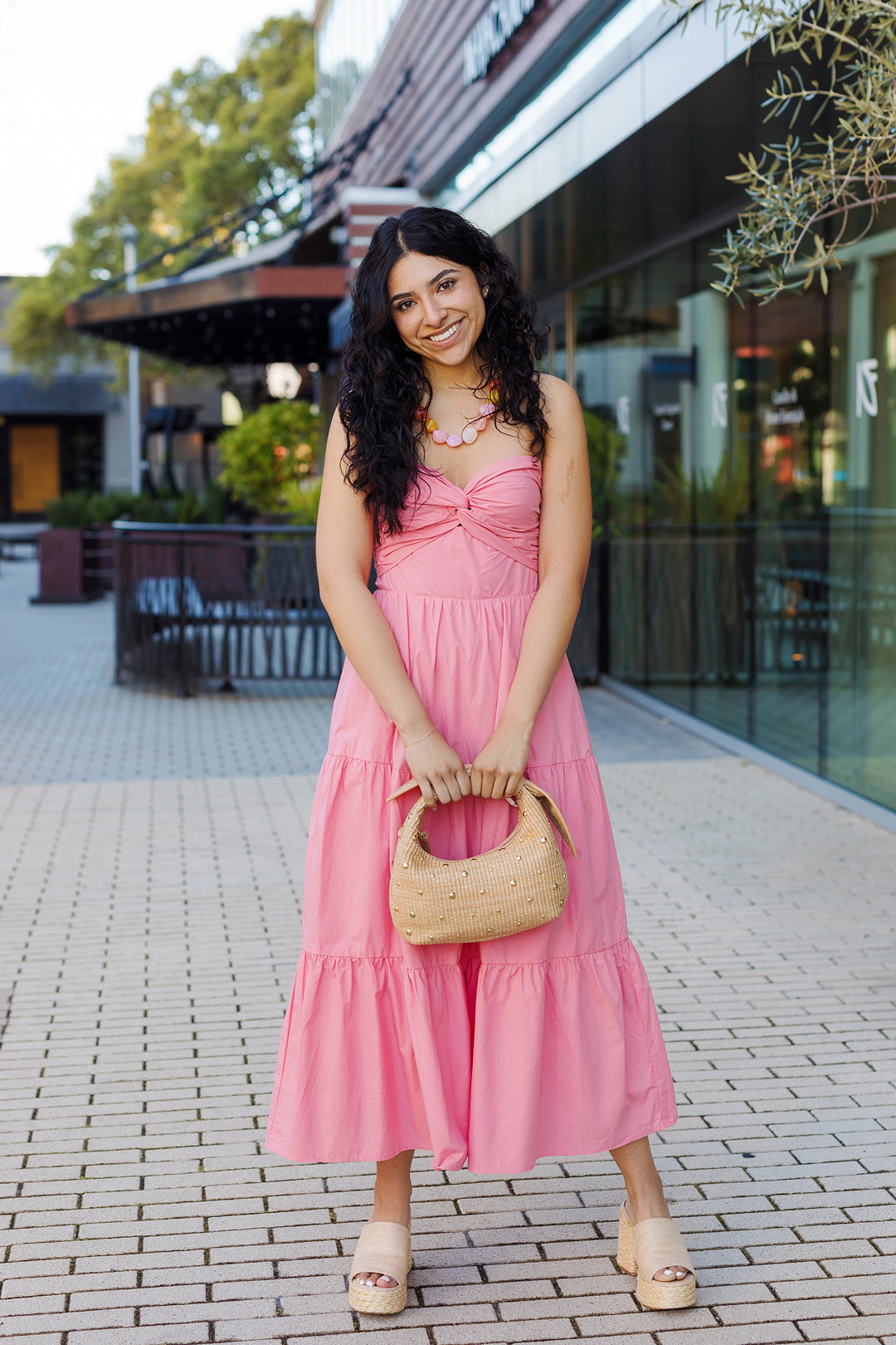 The Strawberry Dreams Strapless Tiered Maxi Dress