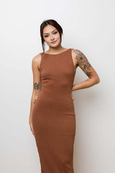 The Savoy Brown Sleeveless Maxi Dress