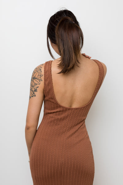 The Savoy Brown Sleeveless Maxi Dress