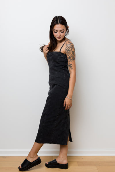 The Night Moves Washed Denim Midi Dress