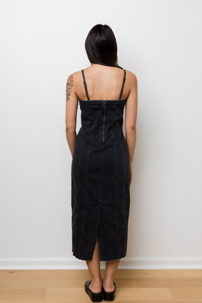 The Night Moves Washed Denim Midi Dress