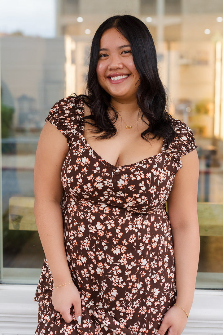 The Falling In My Feels Floral Print Midi Dress