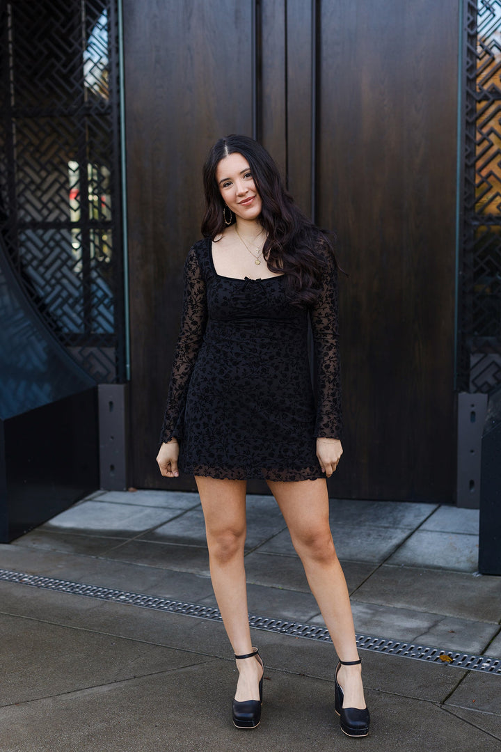 The Velvet Underground Sheer Sleeve Mini Dress