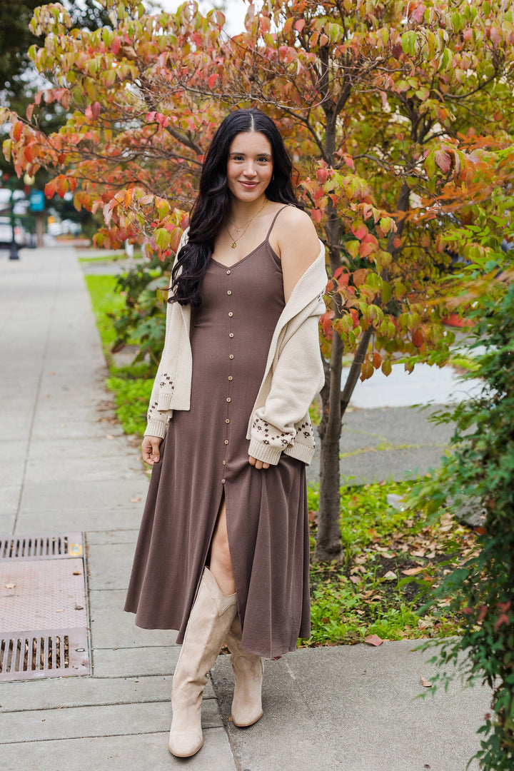 The Whole Lot of Love Button Front Maxi Dress