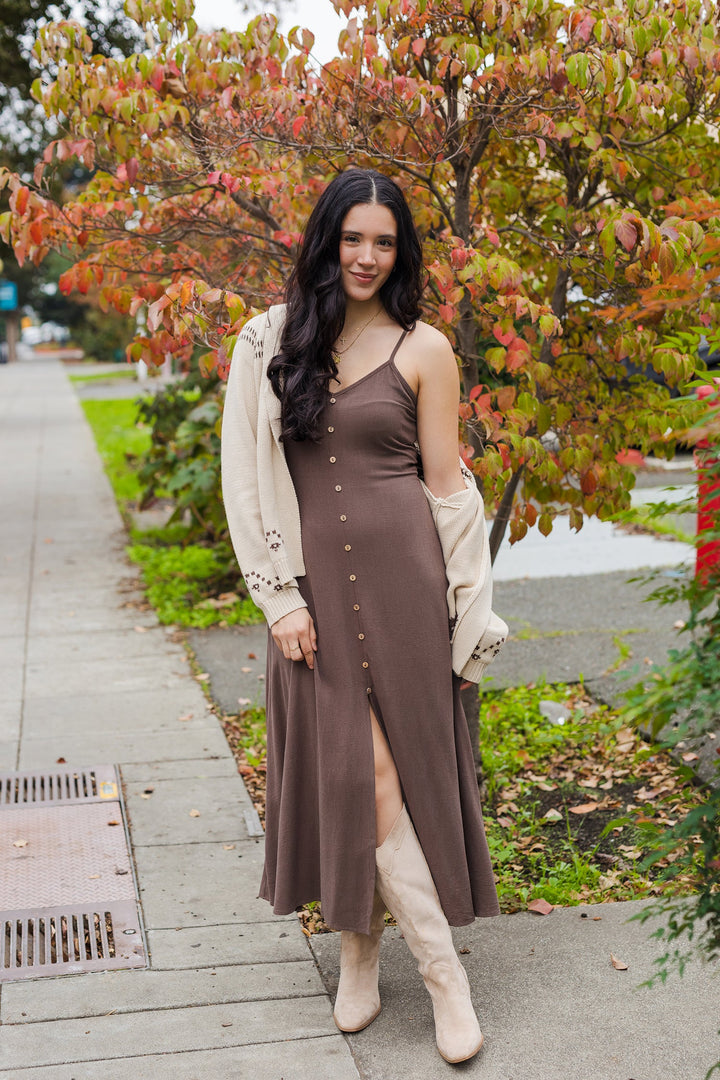 The Whole Lot of Love Button Front Maxi Dress