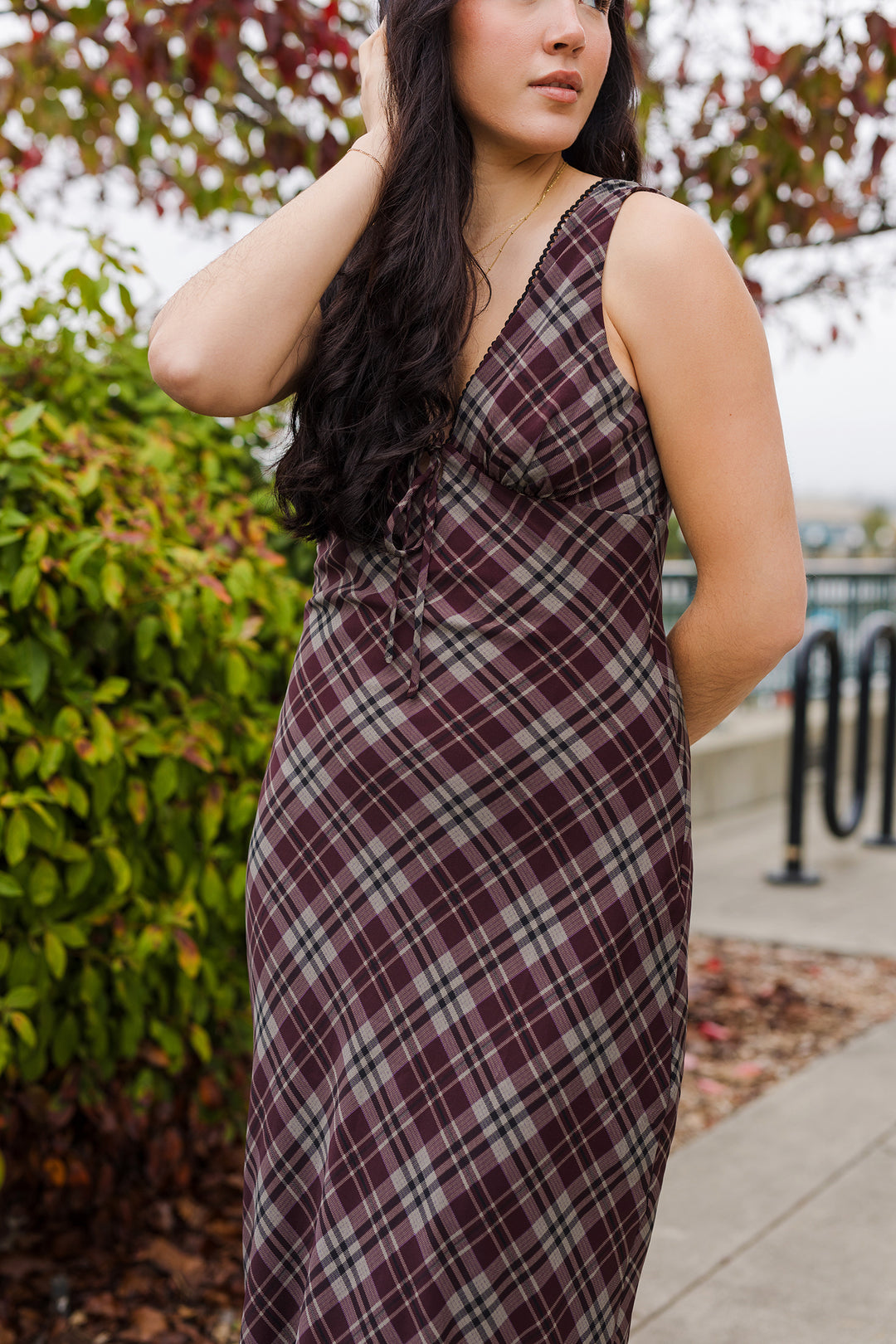 The Proper Rebel Plaid Sleeveless Midi Dress