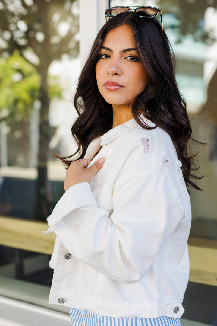 The Perfectly Imperfect Cropped Denim Jacket