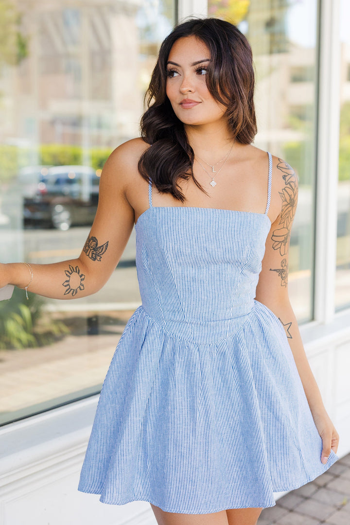 The Tie It Again Linen Mini Dress