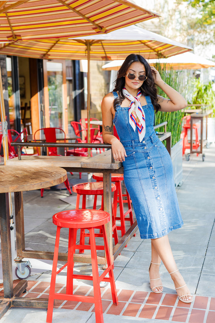 The Darling In Denim Midi Dress