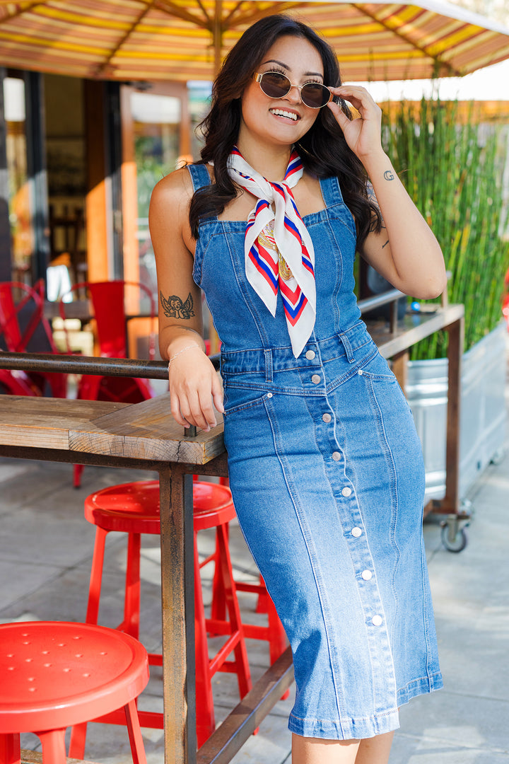 The Darling In Denim Midi Dress