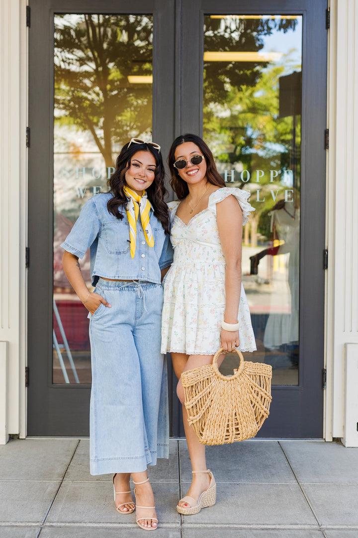 The Out To Sea Light Wash Denim Wide Leg Jeans