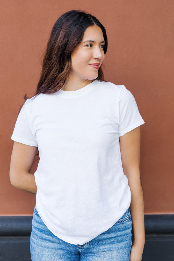 The Better Than Basic White Acid Wash Cotton Tee