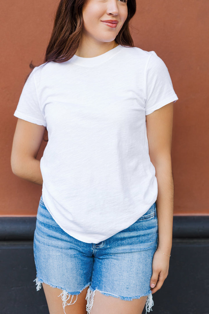 The Better Than Basic White Acid Wash Cotton Tee