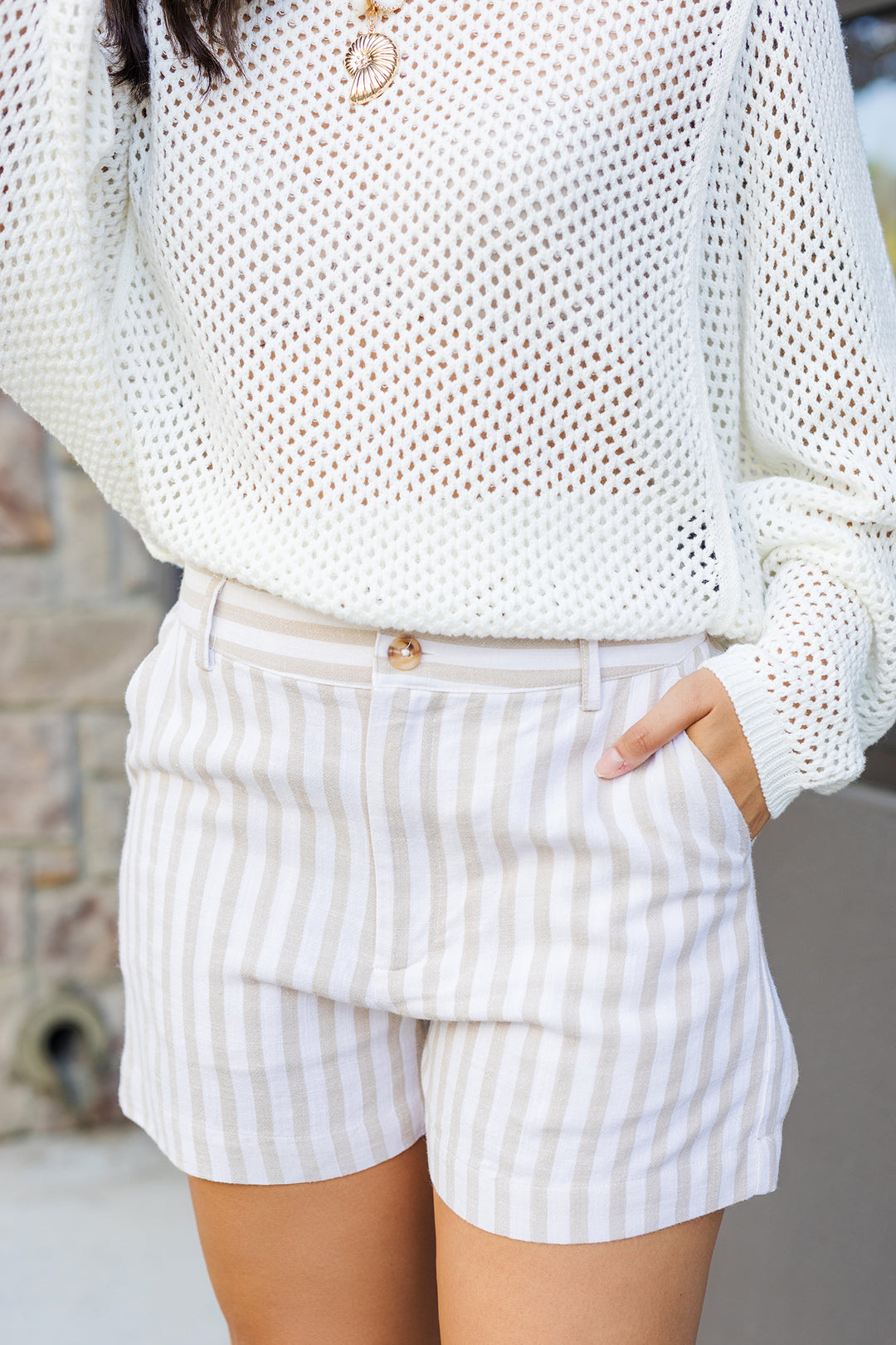 The Seas and Stripes Linen Shorts