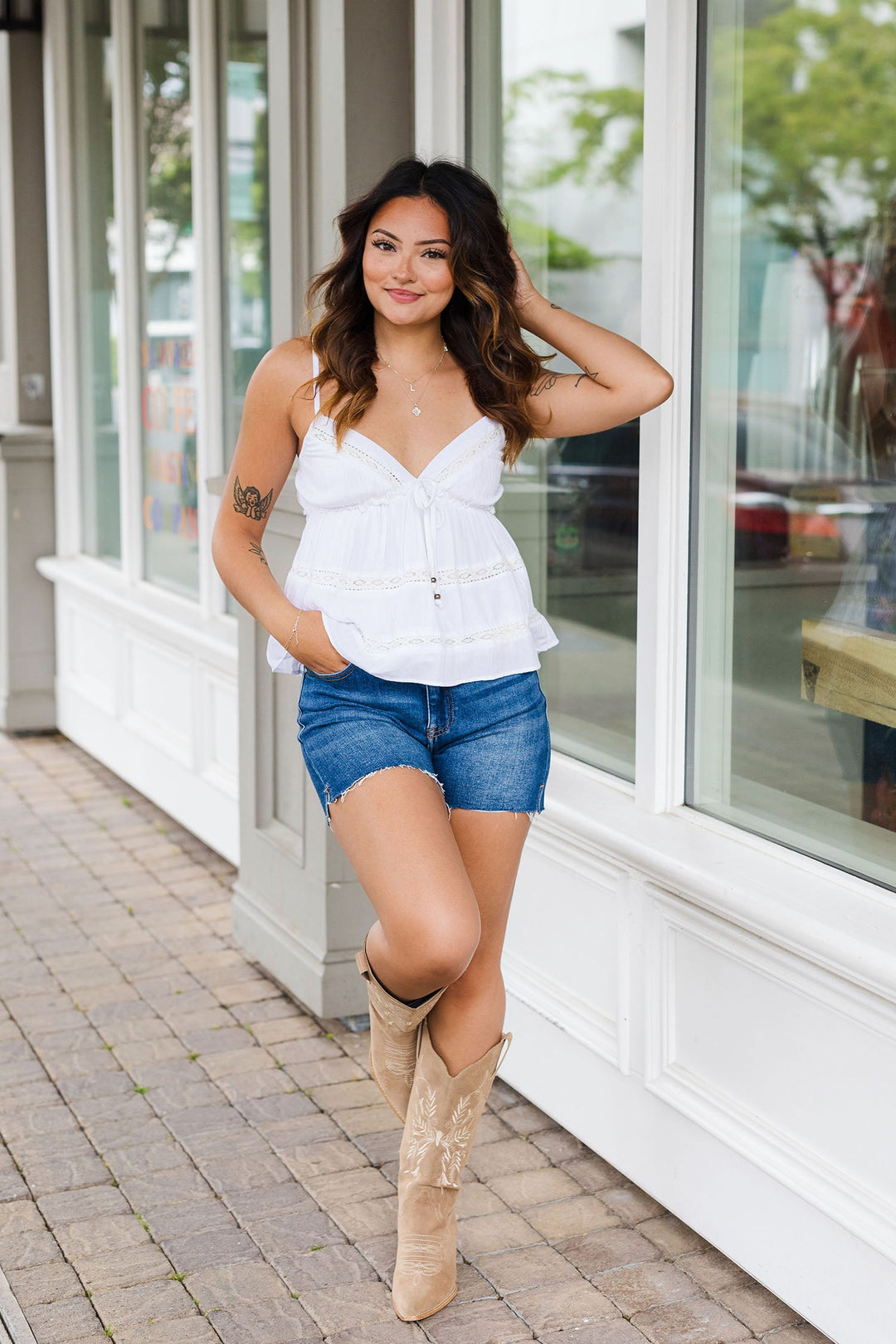 The Already Packed Dark Denim Shorts by Risen