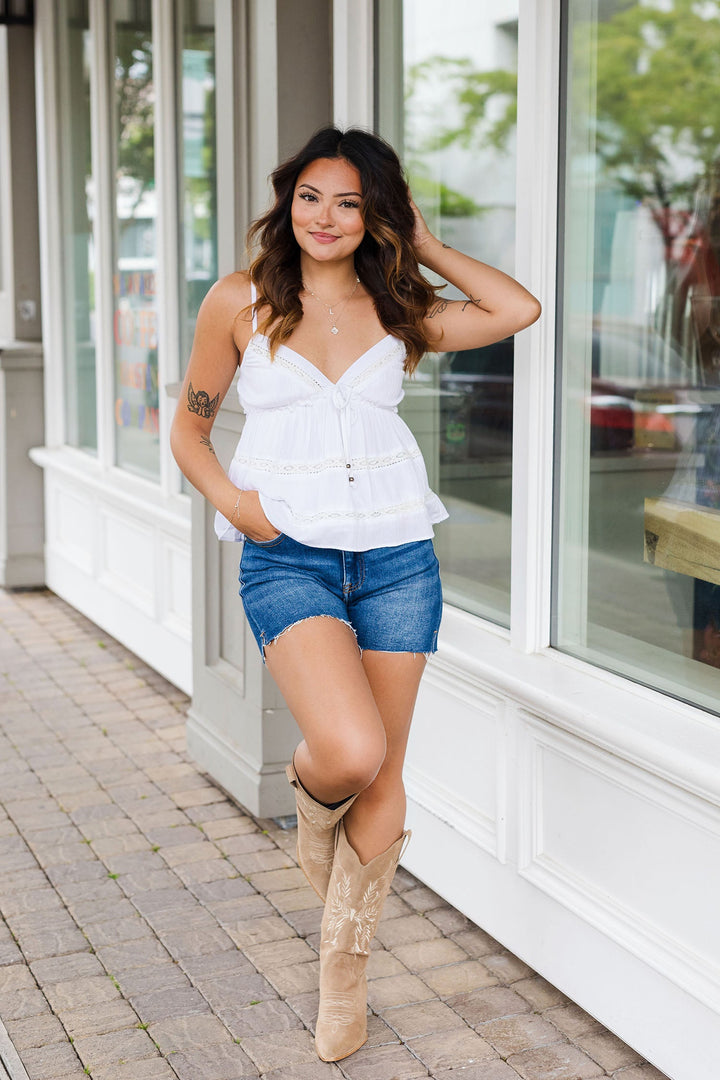 The Already Packed Dark Denim Shorts by Risen