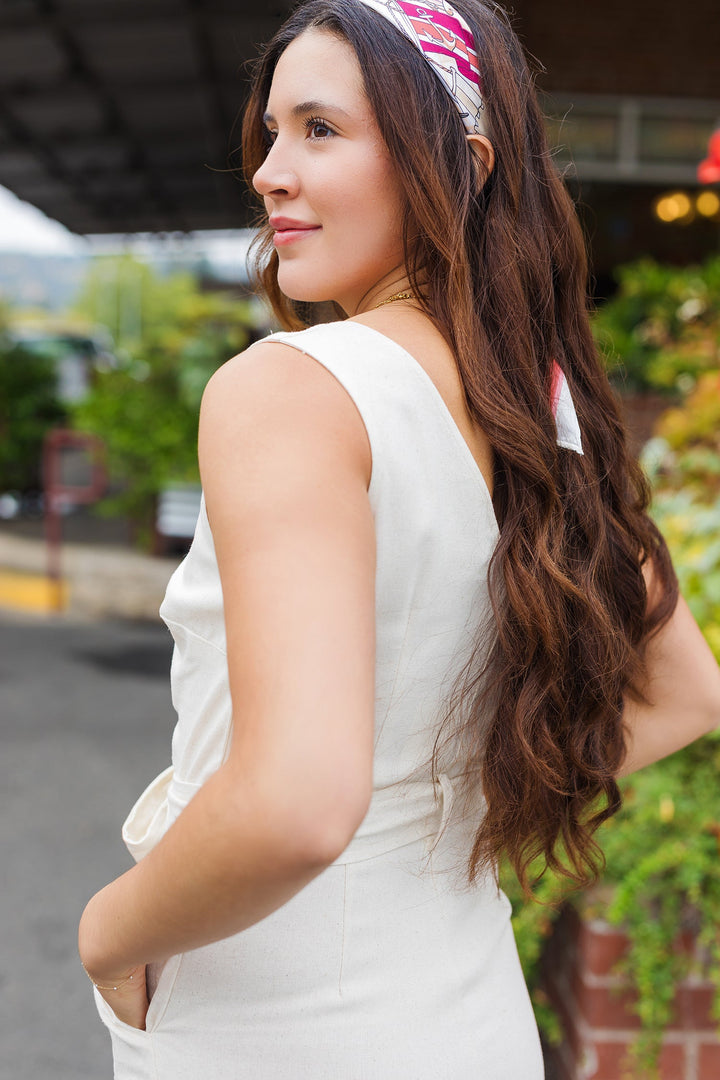 The Heaven Sent Button Down Linen Jumpsuit