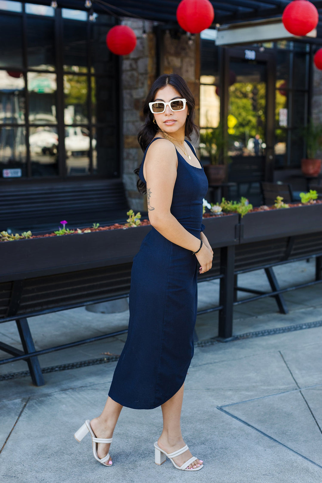 The Take Tulip Wrap Midi Dress