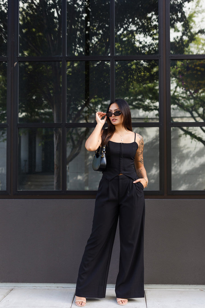 The Bridget Black Wide Leg Pants