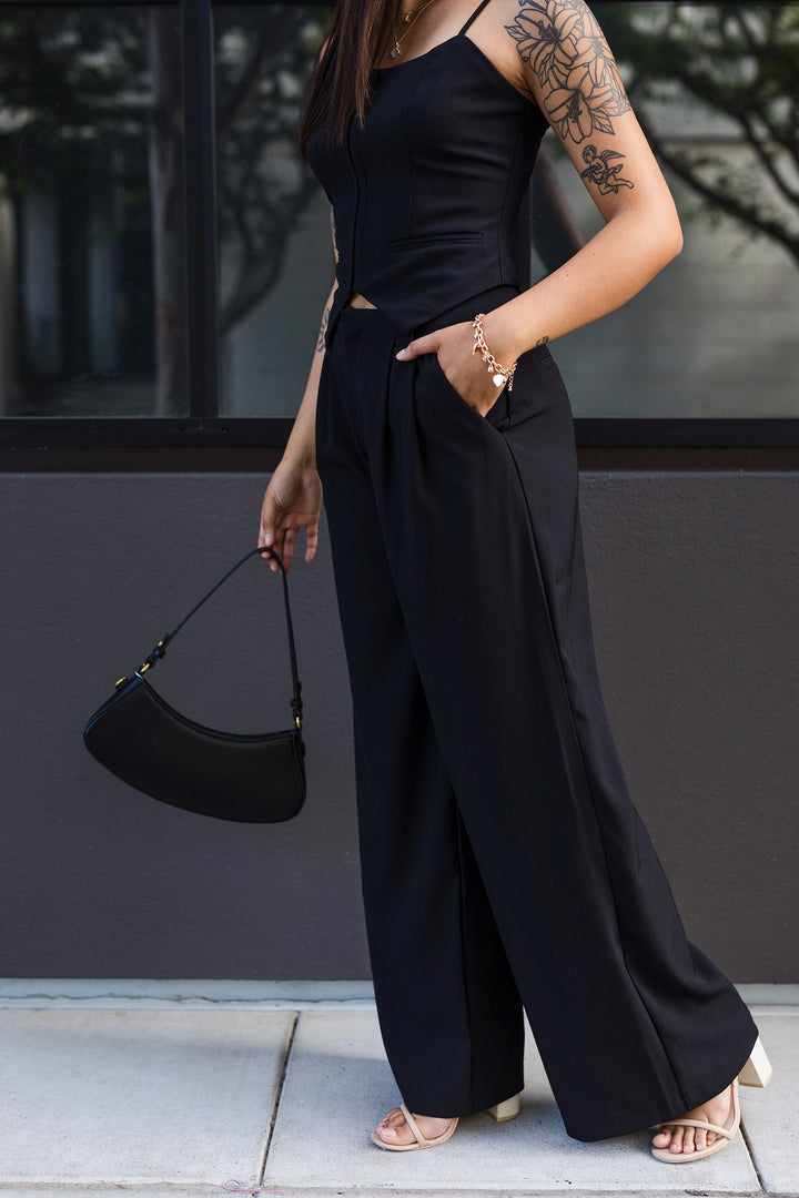 The Bridget Black Wide Leg Pants