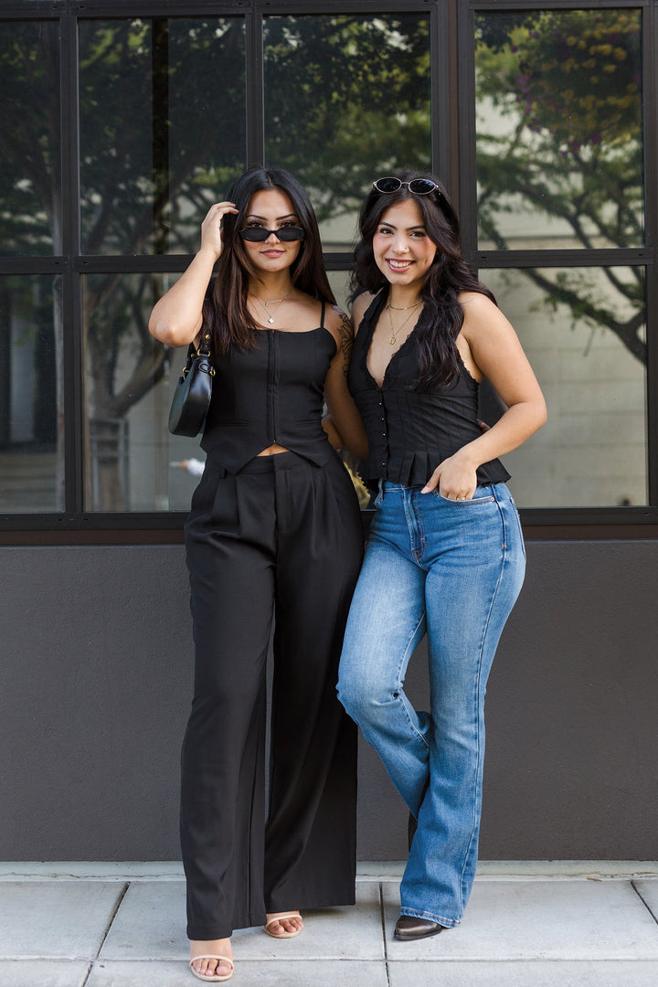 The Bridget Black Wide Leg Pants
