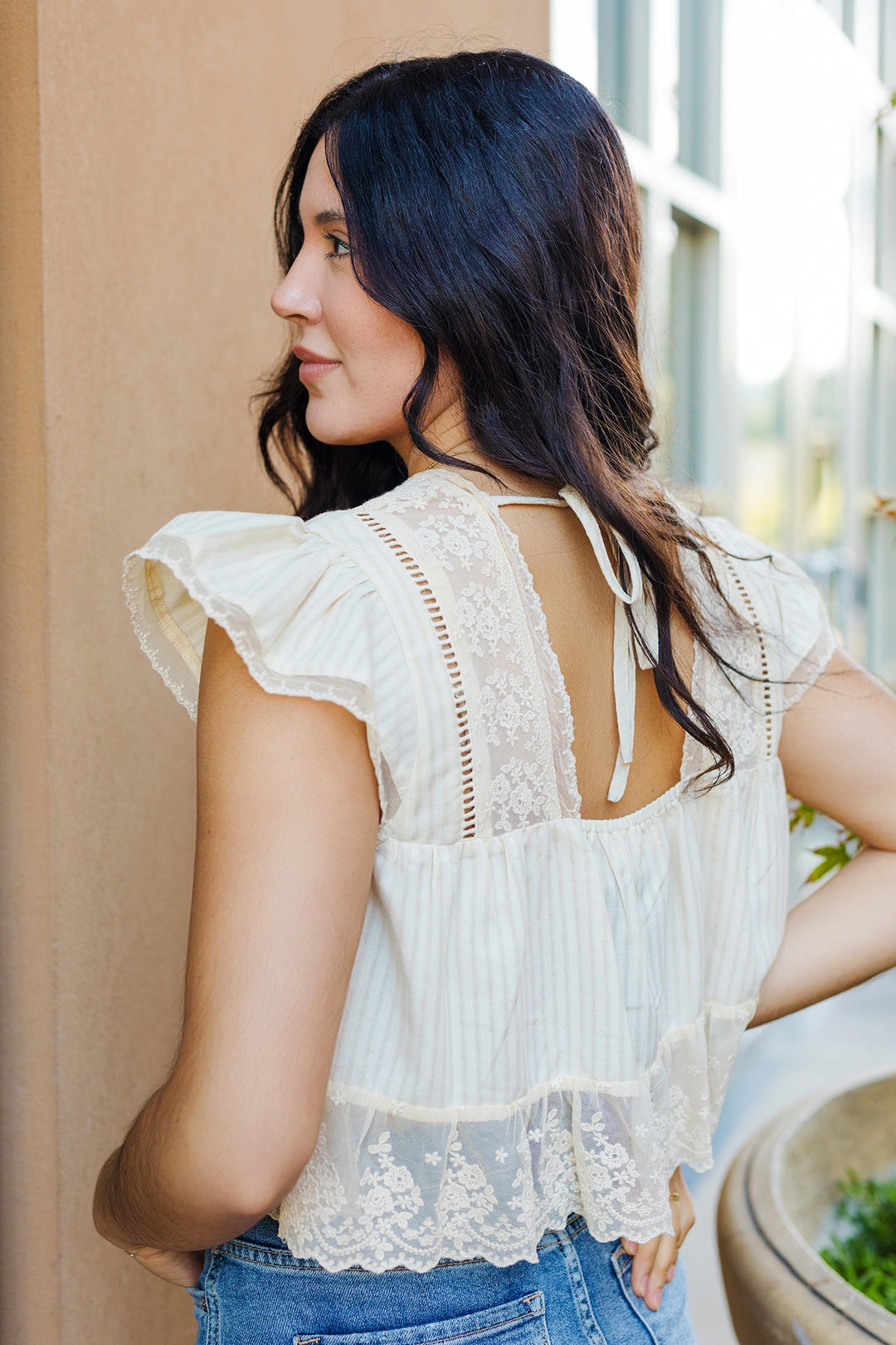 The Desert Oasis Sand Lace Top