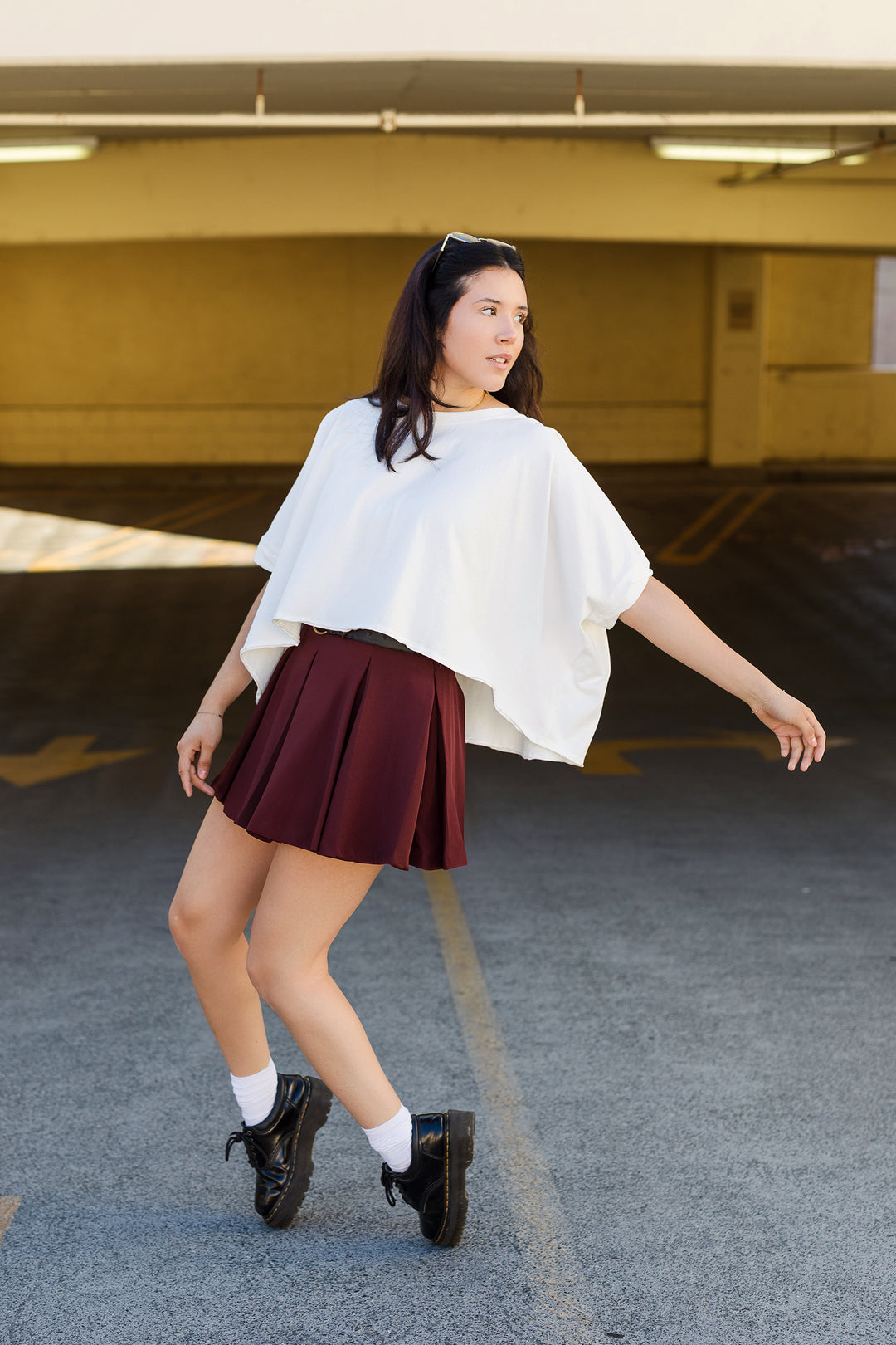 The Only One White Dye & Wash Oversized Top
