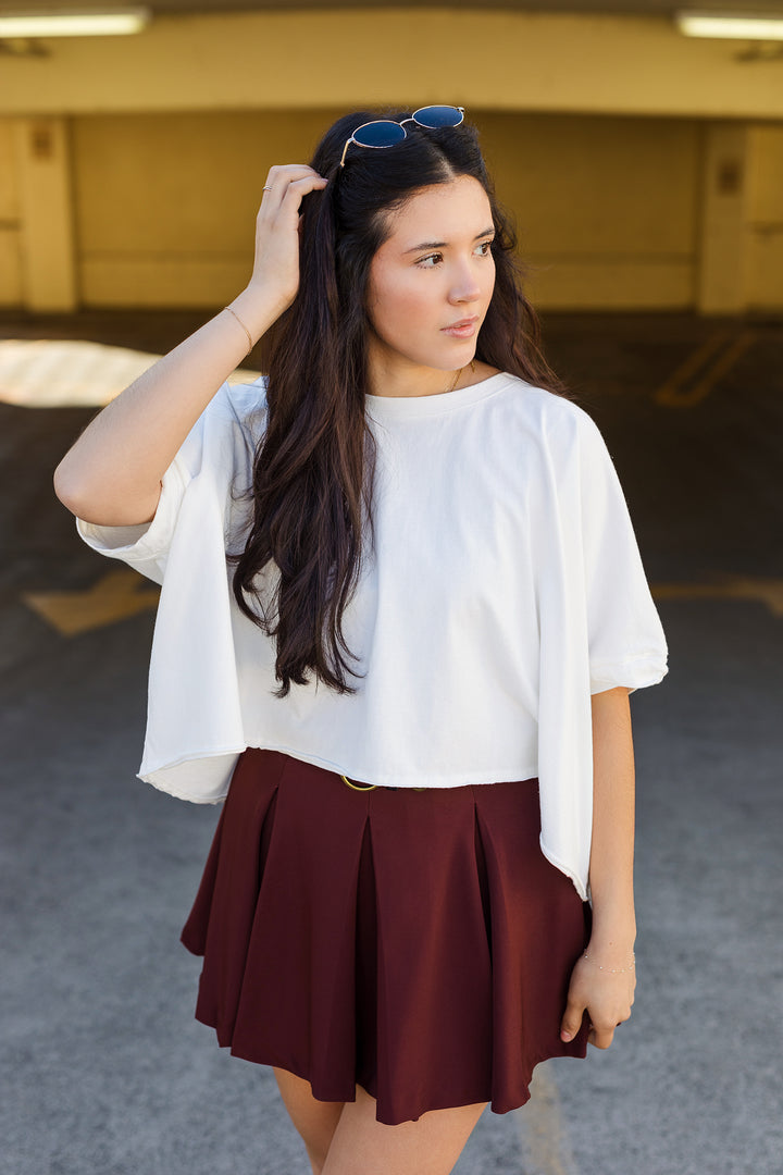 The Only One White Dye & Wash Oversized Top