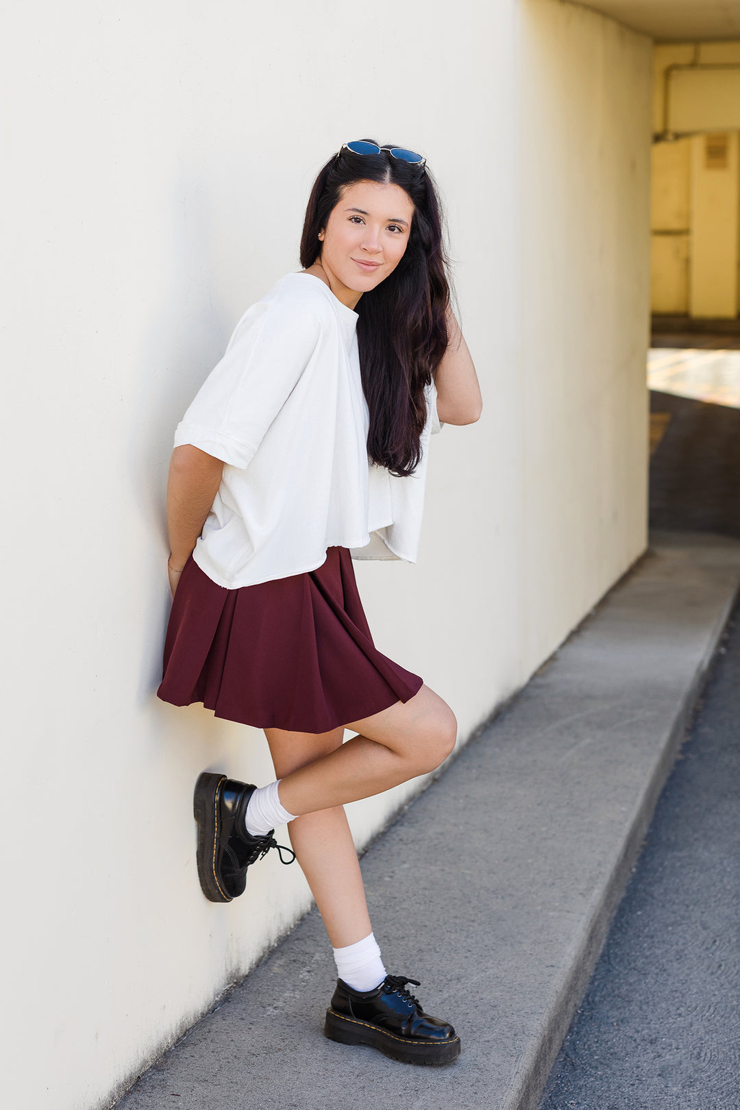 The Only One White Dye & Wash Oversized Top