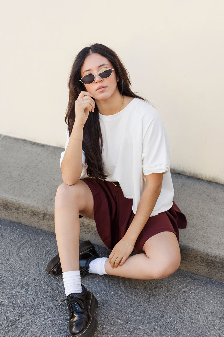 The Only One White Dye & Wash Oversized Top