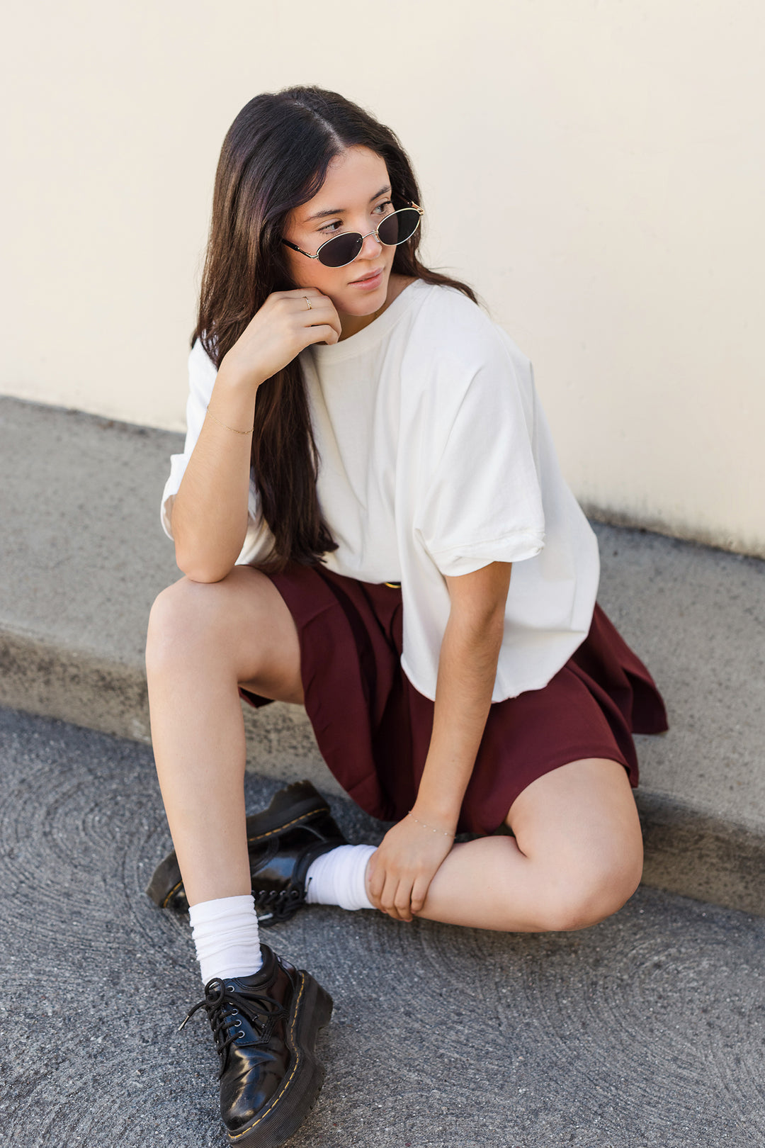 The Only One White Dye & Wash Oversized Top