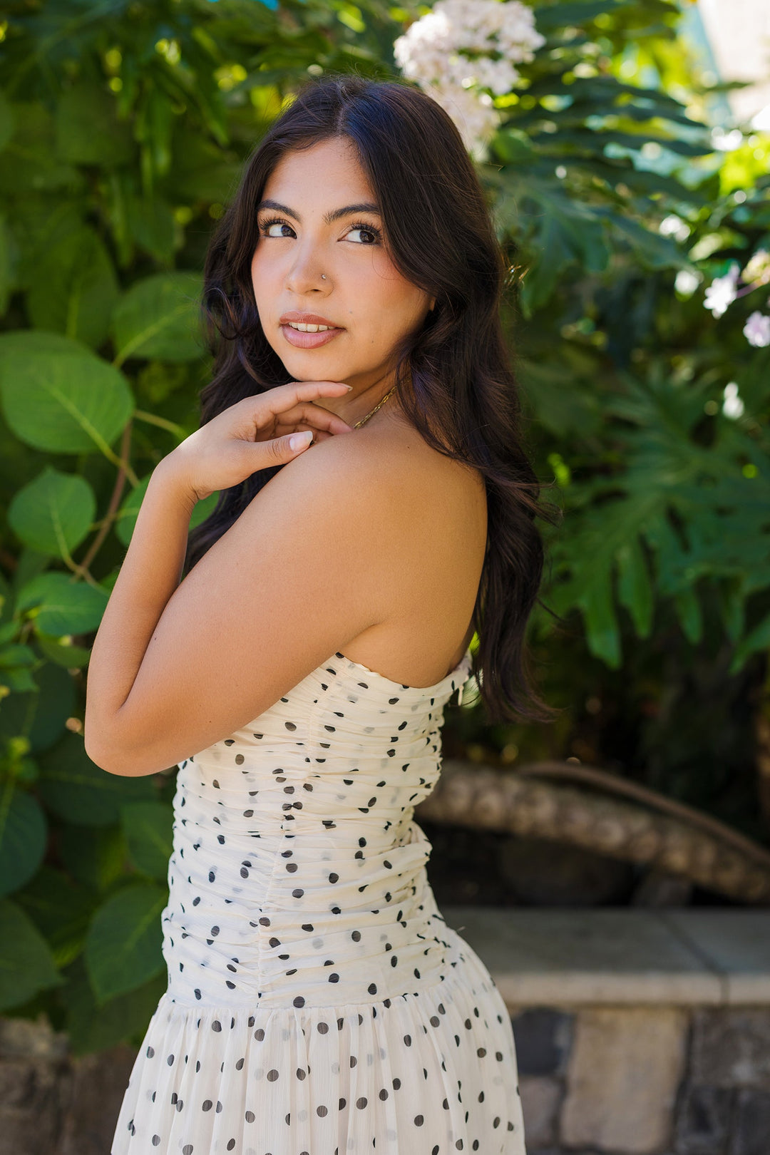 The All Eyes On You Polka Dot Drop Waist Maxi Dress