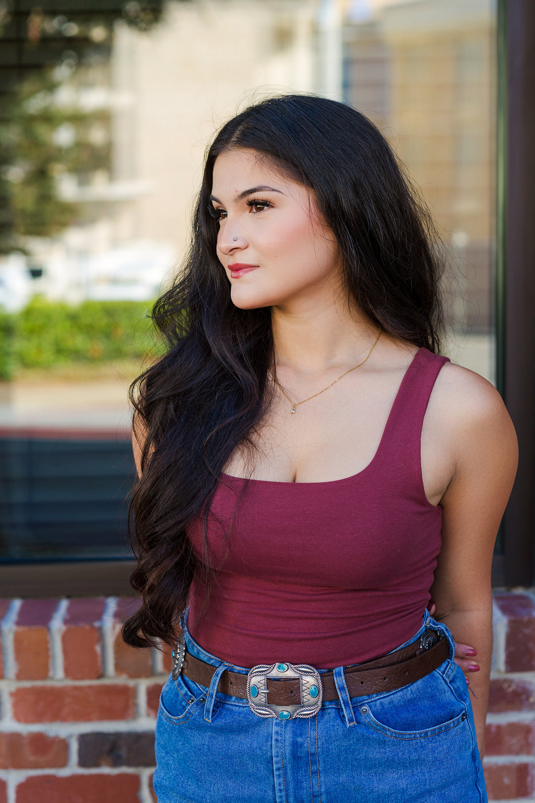 The Taylor Double Layer Cotton Span Tank Top