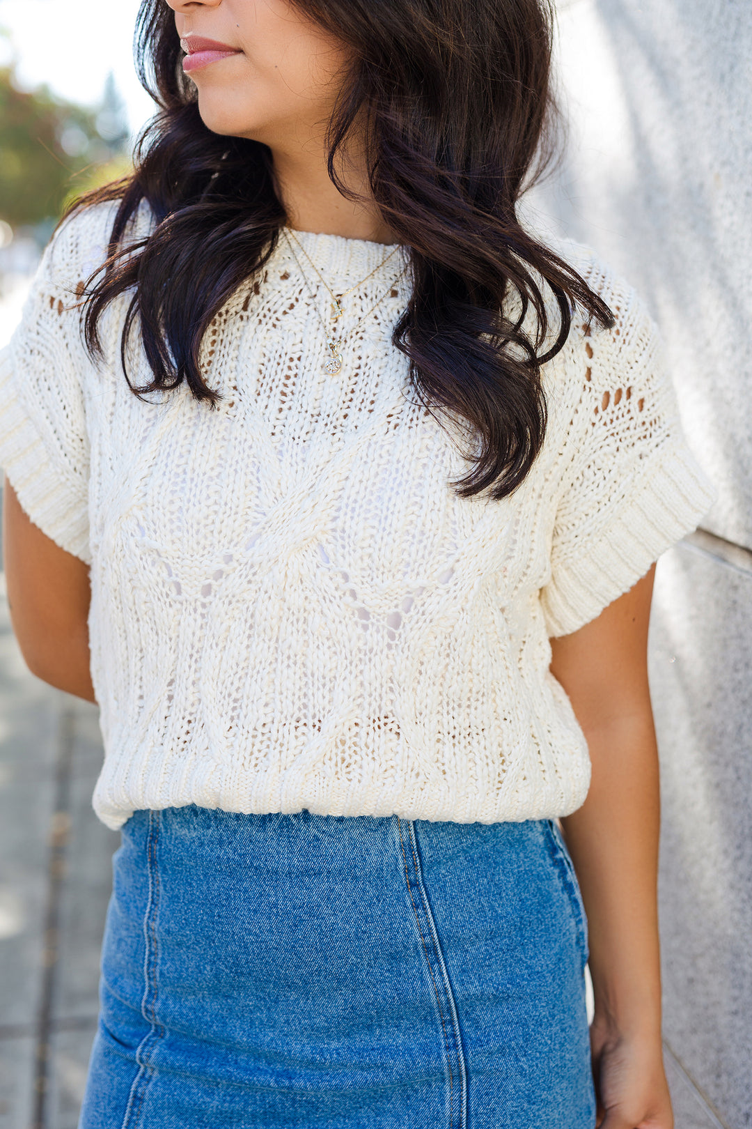 The Cable Connection Short Sleeve Sweater